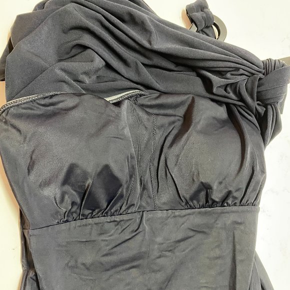 Magicsuit Black One-Shoulder Ring Swimdress with Side Tie - Picture 10 of 12